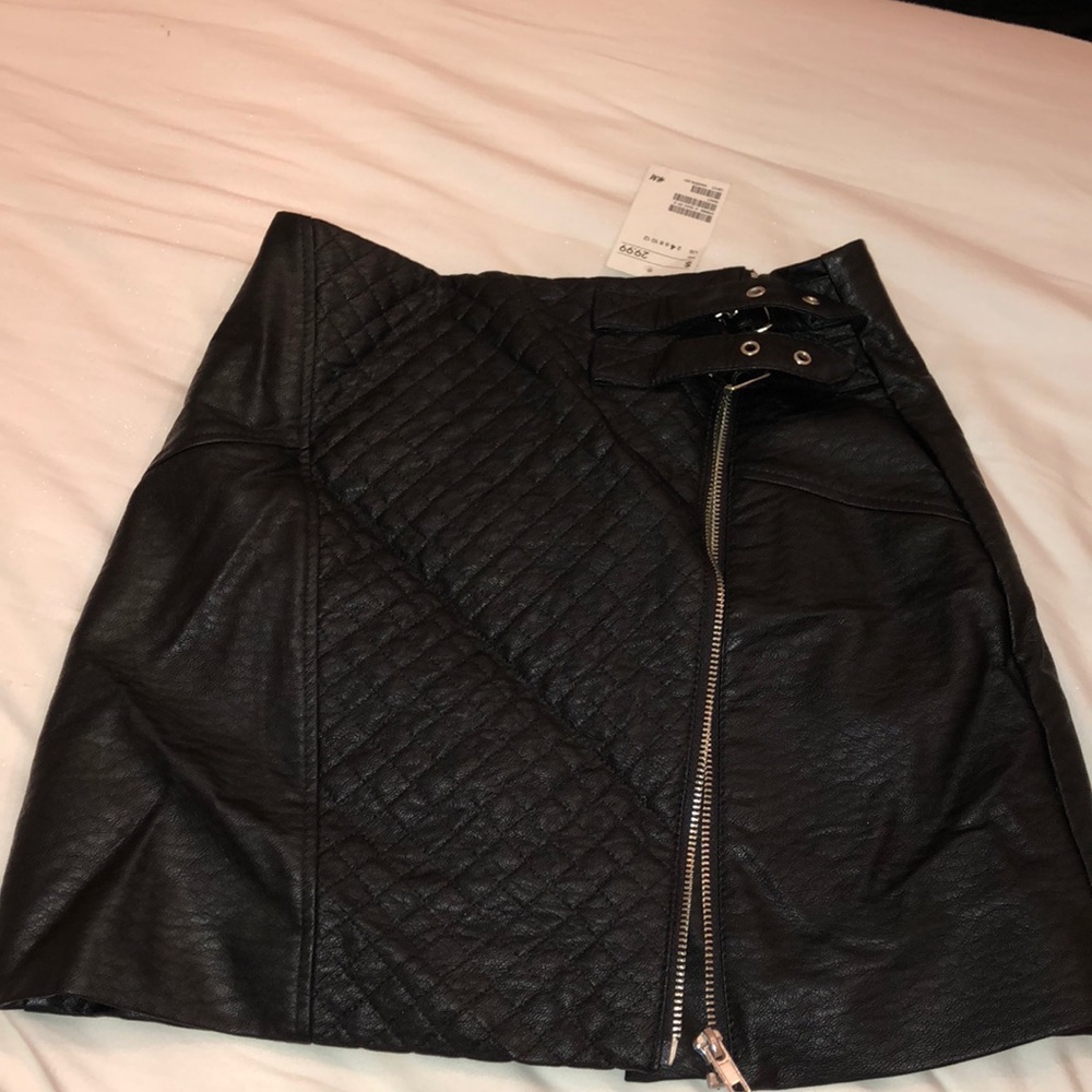 Leather mini skirt